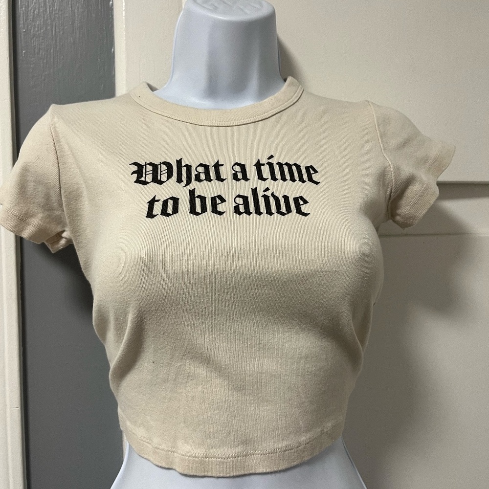 Nectar What A Time To Be Alive Graphic Baby Tee - Picture 4 of 8
